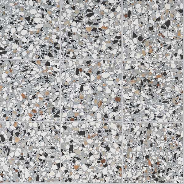 Chips Macro Azur Multicolor 8x8 Terrazzo Look Matte Porcelain Tile