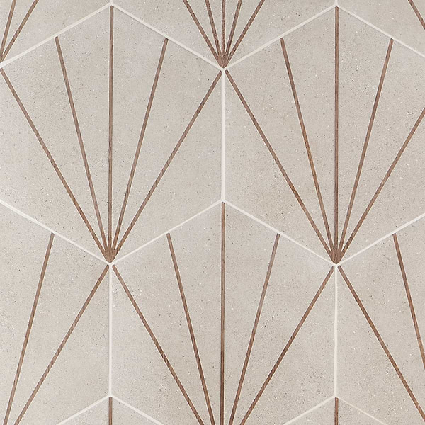 Pergola Beams Taupe 12.5" Hexagon Matte Porcelain Tile