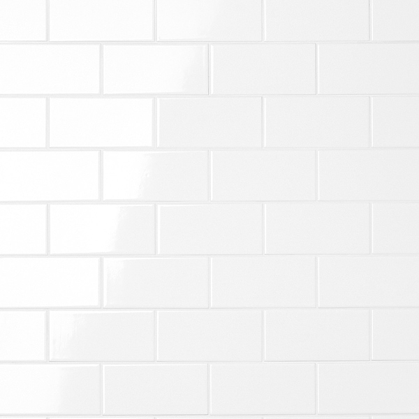 Basic White 3x6 Polished Ceramic Subway Wall Tile