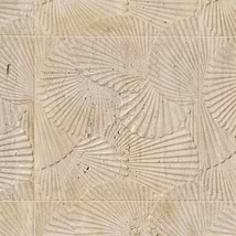 Okeanos Carved Cream Travertine 16x16 3D Honed  Tile
