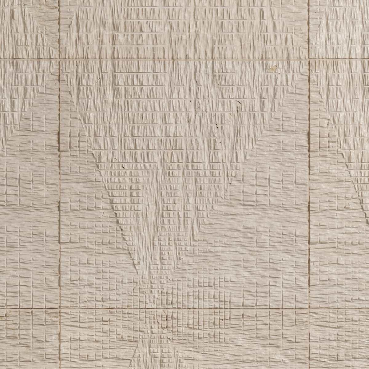 Bansu Carved Cream Botticino Classico 16x16 Honed Marble Tile