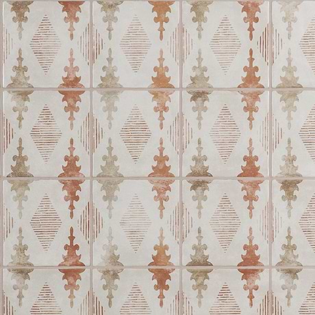 Paula Purroy Talia Aztec Terracotta 5x5 Matte Ceramic Tile