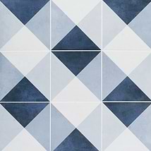 Art Geo by Elizabeth Sutton Deco Plaid Blue 8x8 Matte Porcelain Tile