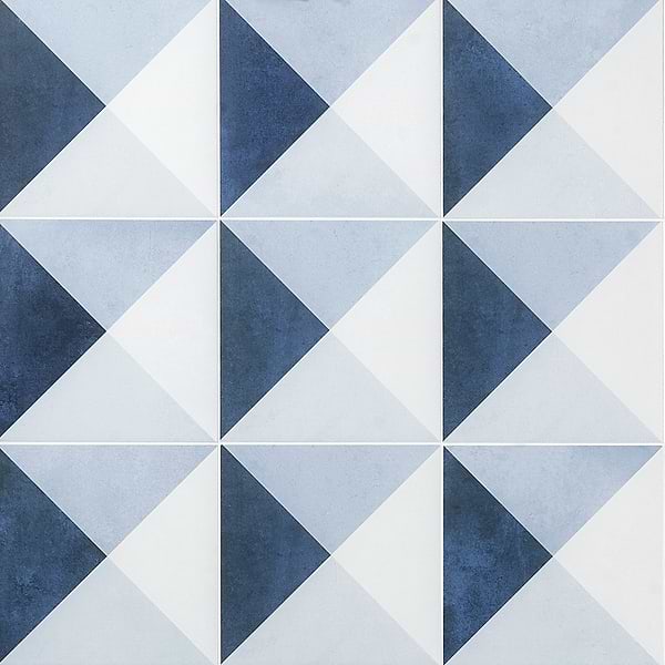 Art Geo by Elizabeth Sutton Cement Deco Blue 8x8 Matte Porcelain Tile