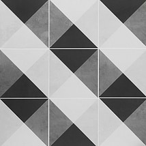 Art Geo by Elizabeth Sutton Deco Plaid Charcoal Black 8x8 Matte Porcelain Tile