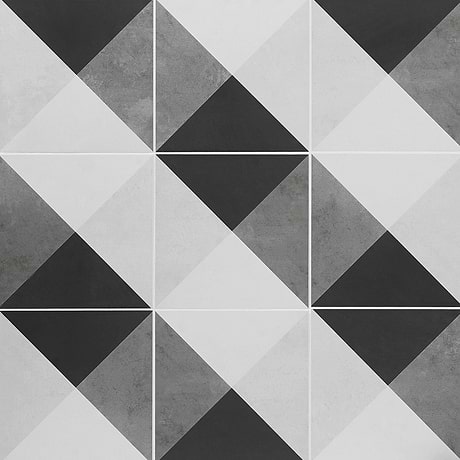Art Geo by Elizabeth Sutton Deco Plaid Charcoal Black 8x8 Matte Porcelain Tile