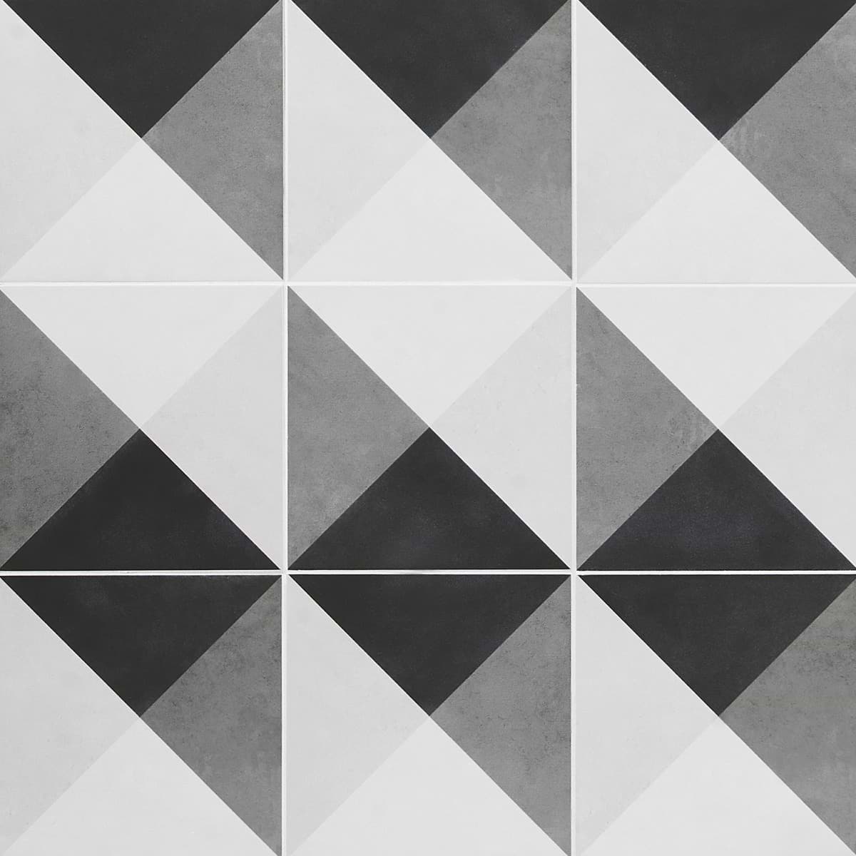 Art Geo by Elizabeth Sutton Cement Deco Charcoal Gray 8x8 Matte Porcelain Tile: Pattern 3