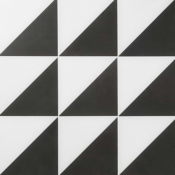Art Geo by Elizabeth Sutton Cement Dos Charcoal Black 8x8 Matte Porcelain Tile