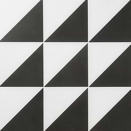 Art Geo by Elizabeth Sutton Dos Triangle Charcoal Black 8x8 Matte Porcelain Tile
