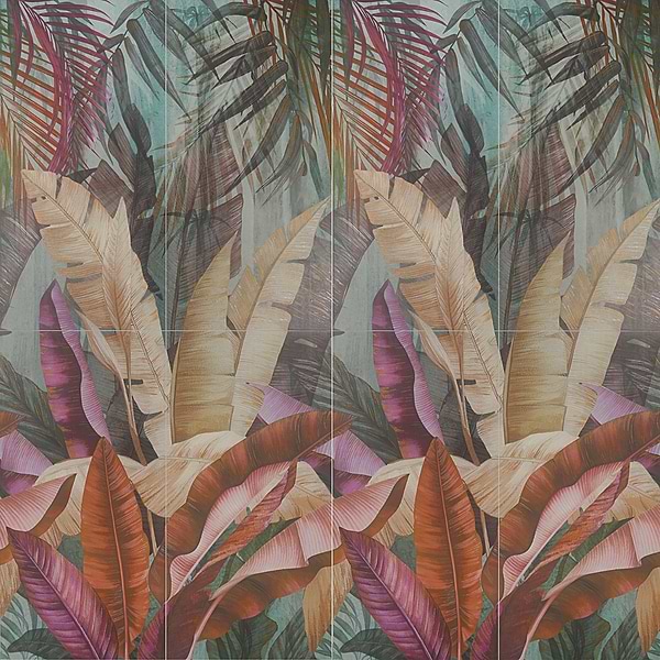 Art Gallery by Paula Purroy Rainforest Multicolor 24x48 Artisan Decor Matte Porcelain Tile