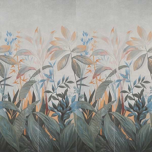 Art Gallery by Paula Purroy Terrace Blue and Green 24x48 Artisan Decor Matte Porcelain Tile