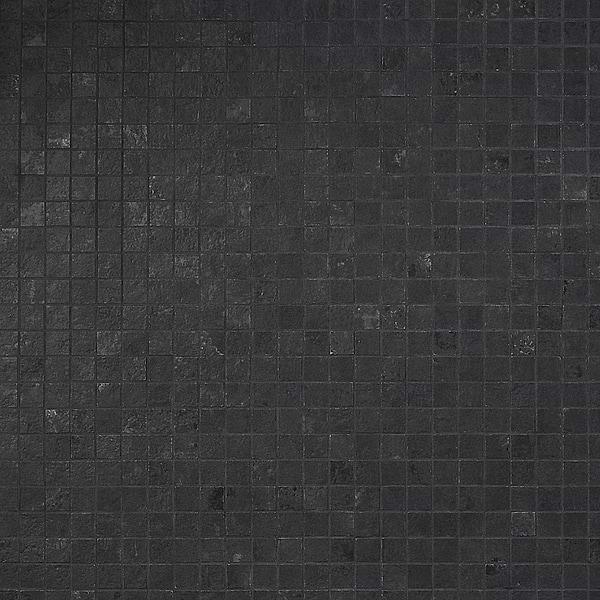 Portrait Black Gold 1x1 Matte Porcelain Mosaic Tile