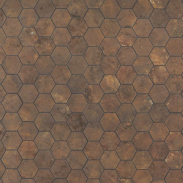 Portrait Copper 2" Hexagon Matte Porcelain Mosaic Tile
