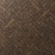 Portrait Copper 1x4 Herringbone Matte Porcelain Mosaic Tile