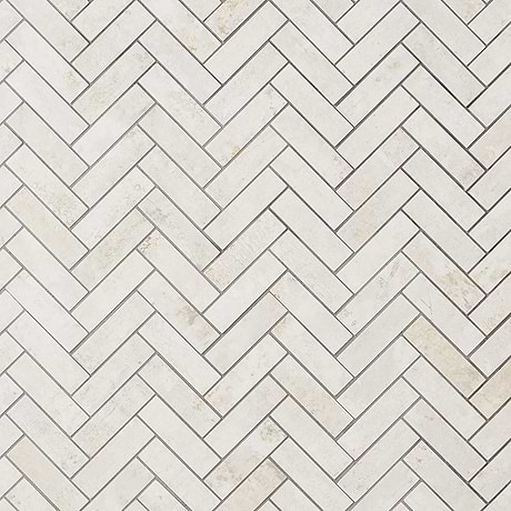 Portrait Ivory Beige 1x4 Herringbone Matte Porcelain Mosaic Tile