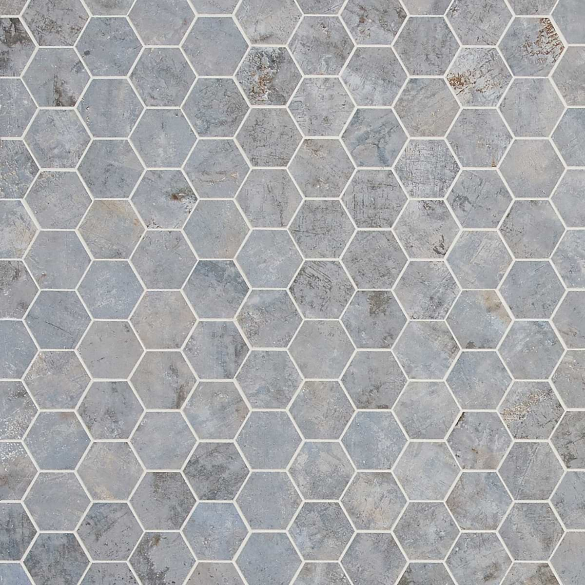 Portrait Ocean Blue 2" Hexagon Matte Porcelain Mosaic Tile