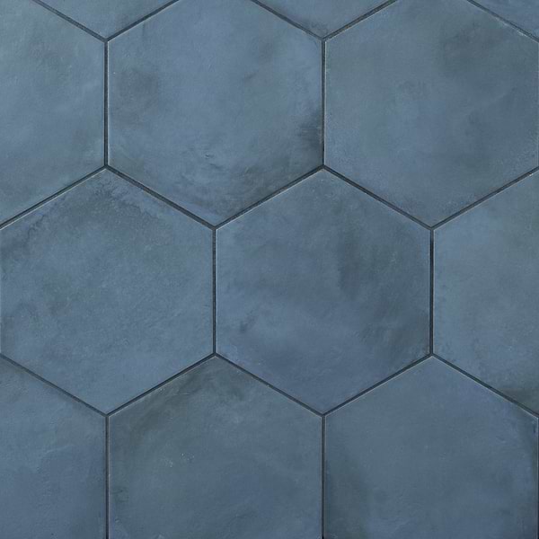 Ava Blue Ocean 8" Hexagon Matte Porcelain Tile