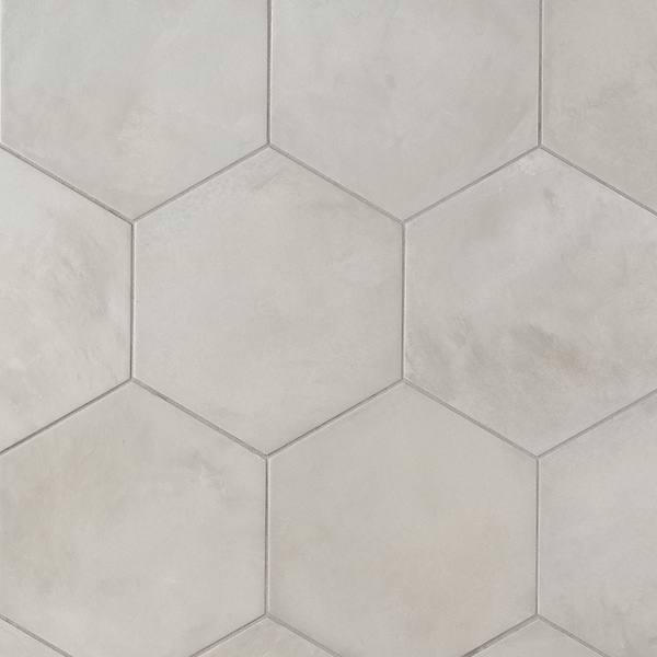 Ava Gray Sabbia 8" Hexagon Matte Porcelain Tile