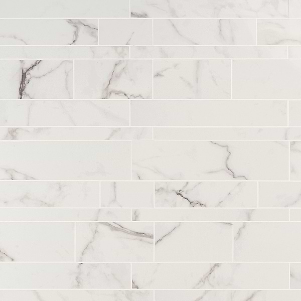 DreamStone Statuario Venato Railroad Polished Porcelain Mosaic