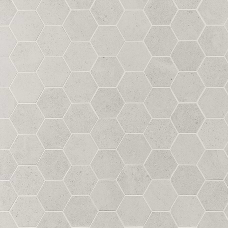 New Rock Perla White 3" Hex Limestone Look Matte Porcelain Mosaic Tile