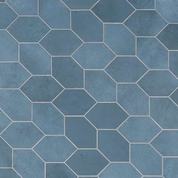 Bond Indio Blue Foliage Matte Porcelain Mosaic Tile