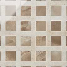 Grand Taj Mahal Cleo Dark Polished Porcelain Mosaic Tile