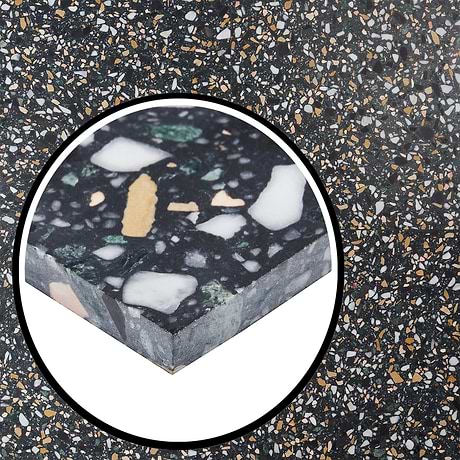 Terrazzo Italy Cava Notte Black 24x24 Honed Marble Tile