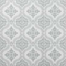 Kravet Elowynn Flora Salt White 8x8 Matte Porcelain Tile