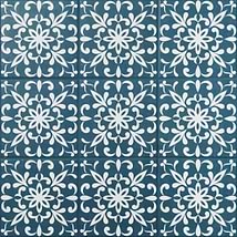 Kravet Elowynn Medallion Marina Blue 8x8 Matte Porcelain Tile