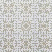 Kravet Elowynn Medallion Shell White 8x8 Matte Porcelain Tile