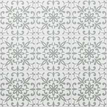 Kravet Elowynn Medallion Salt White 8x8 Matte Porcelain Tile