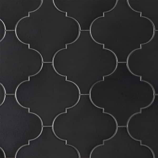 Zeal Arabesque Gunmetal Gray 8x8 Polished Porcelain Tile