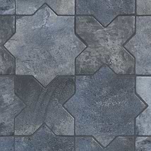 Parma Denim Blue Matte Star and Denim Blue Matte Cross 6" Terracotta Look Porcelain Tile
