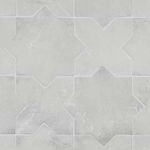 Parma Dove Gray Matte Star and Dove Gray Matte Cross 6" Porcelain Tile