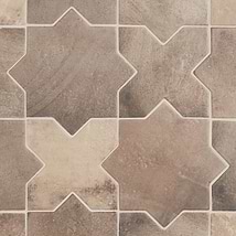 Parma Taupe Matte Star and Taupe Matte Cross 6" Terracotta Look Porcelain Tile