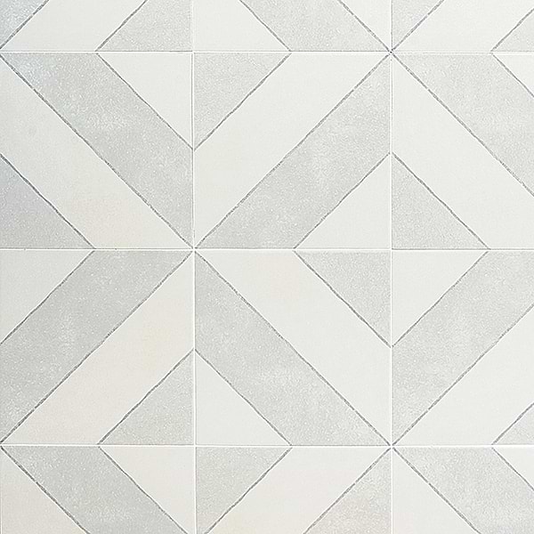 Auteur Diagonals Kaleidoscope Ash Gray 9x9 Matte Porcelain Tile
