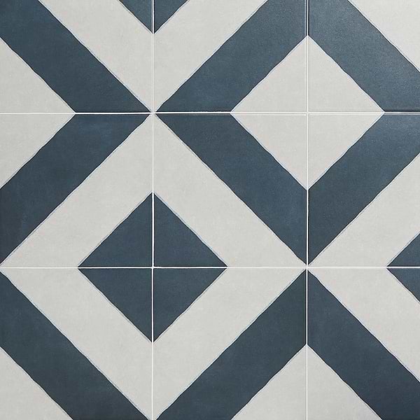 Auteur Diagonals Jewel Navy Blue 9x9 Matte Porcelain Tile