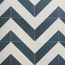 Auteur Diagonals Chevron Navy Blue 9x9 Matte Porcelain Tile