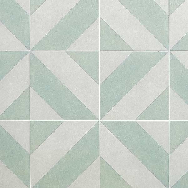 Auteur Diagonals Kaleidoscope Sage Green 9x9 Matte Porcelain Tile