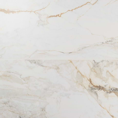 Calacatta Machia White Gold 24x48 Marble Look Matte Porcelain Tile