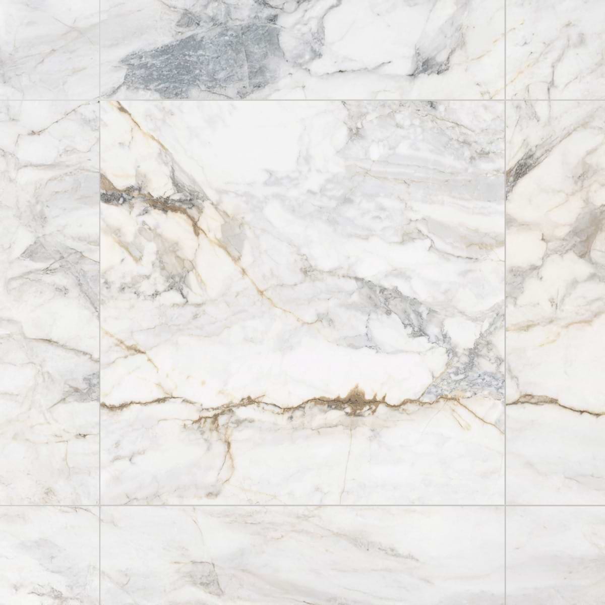 Calacatta Macchia White Gold 48x48 Marble Look Matte Porcelain Tile