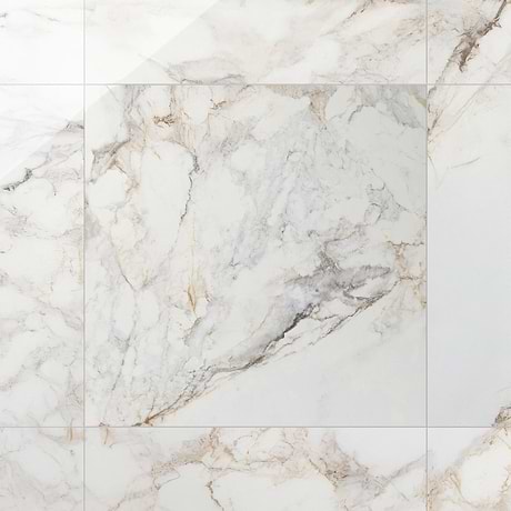 Calacatta Macchia White Gold 48x48 Marble Look Polished Porcelain Tile