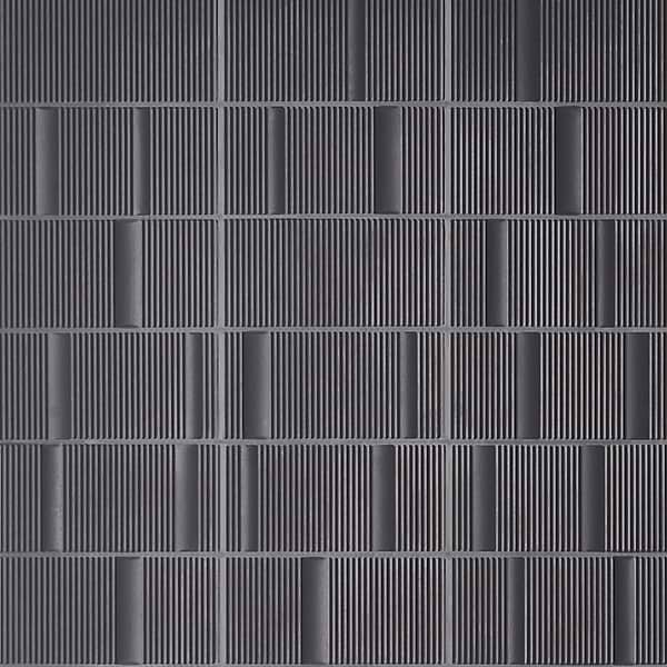 Division Antracite Black 8x16 Fluted 3D Matte Ceramic Wall Tile