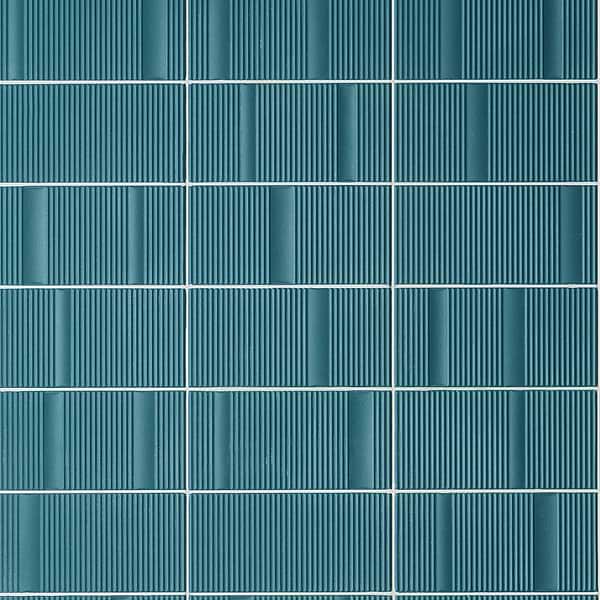 Division Aqua Teal Green 8x16 Fluted 3D Matte Ceramic Wall Tile