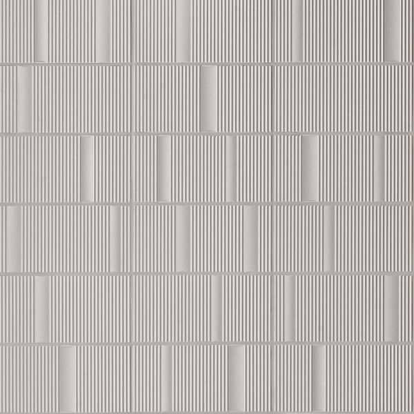 Division Silver 8x16 Fluted 3D Matte Ceramic Wall Tile
