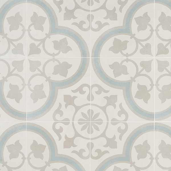 Lapaz Silver Ornate 9x9 Matte Porcelain Tile