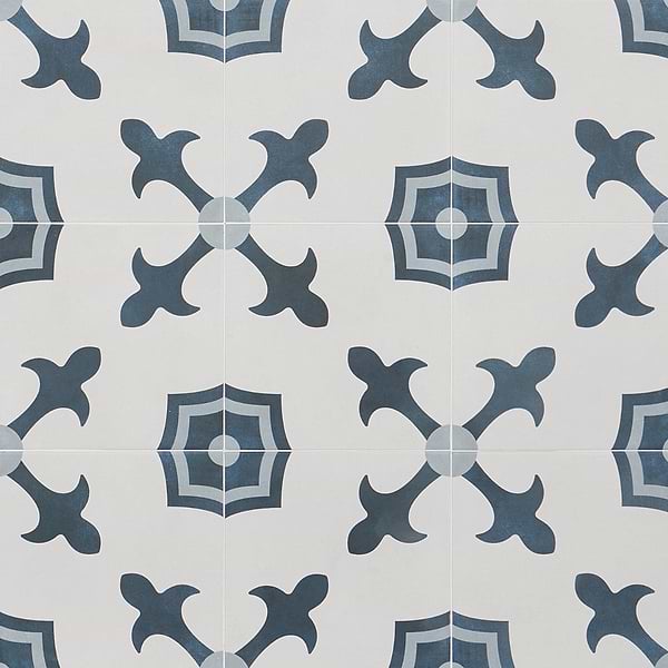 Lapaz White & Blue Herald 9x9 Matte Porcelain Tile