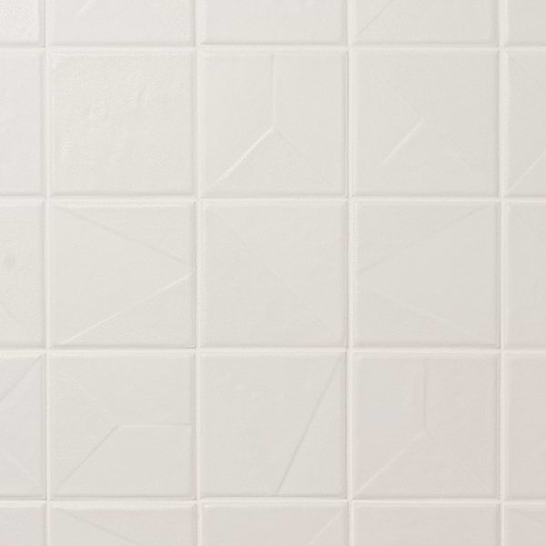 Stacy Garcia Valenova Deco White 5x5 Textured Matte Ceramic Tile