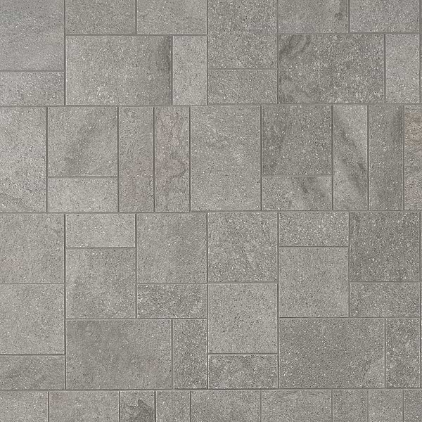 Acadia  French Pattern Slate Gray Quartz Look Matte Porcelain Mosaic Tile