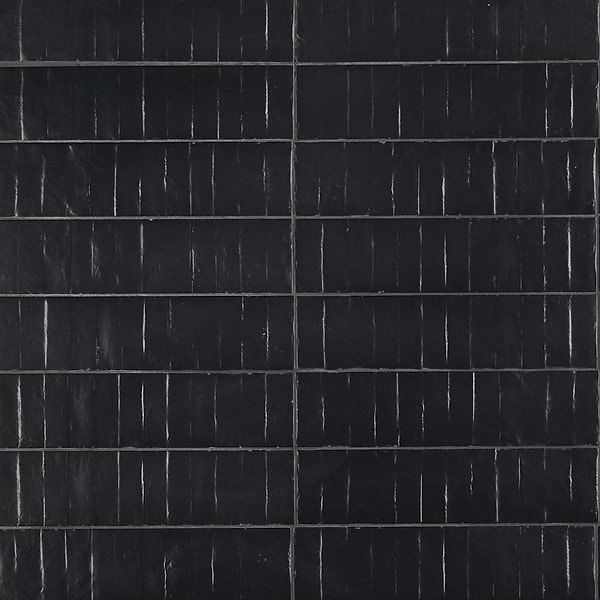 Rework Leather Black 3x12 Matte Porcelain Tile